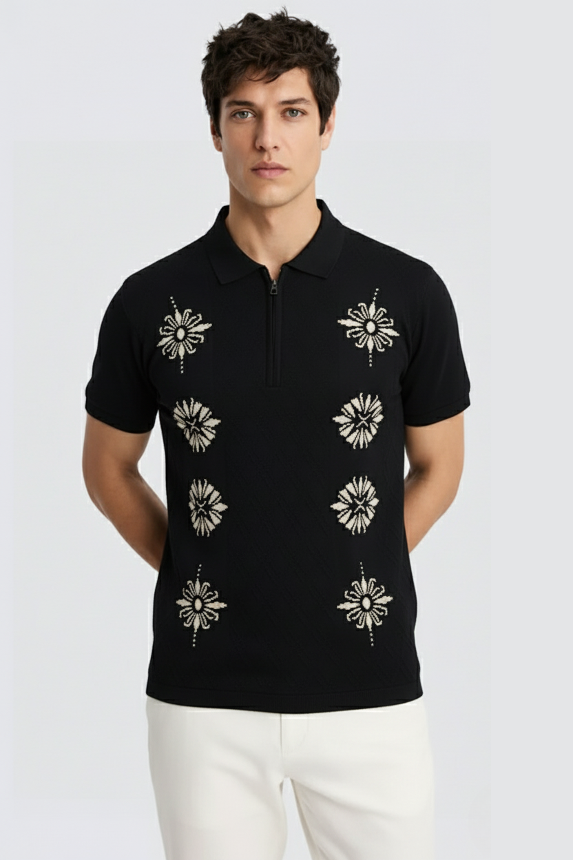 Floral Texture Polo