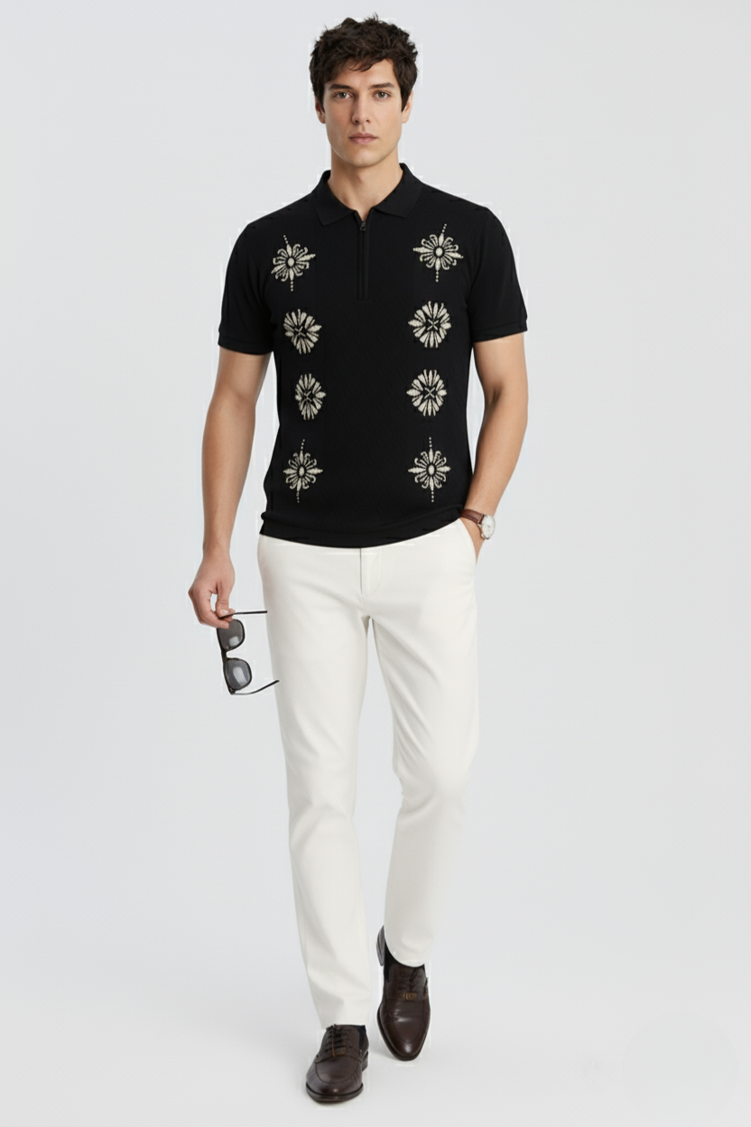 Floral Texture Polo