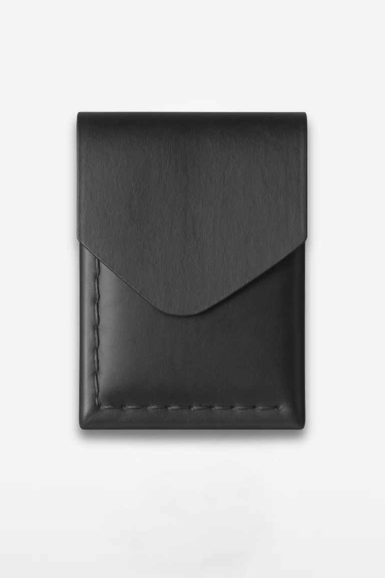 Black leather wallet for men
