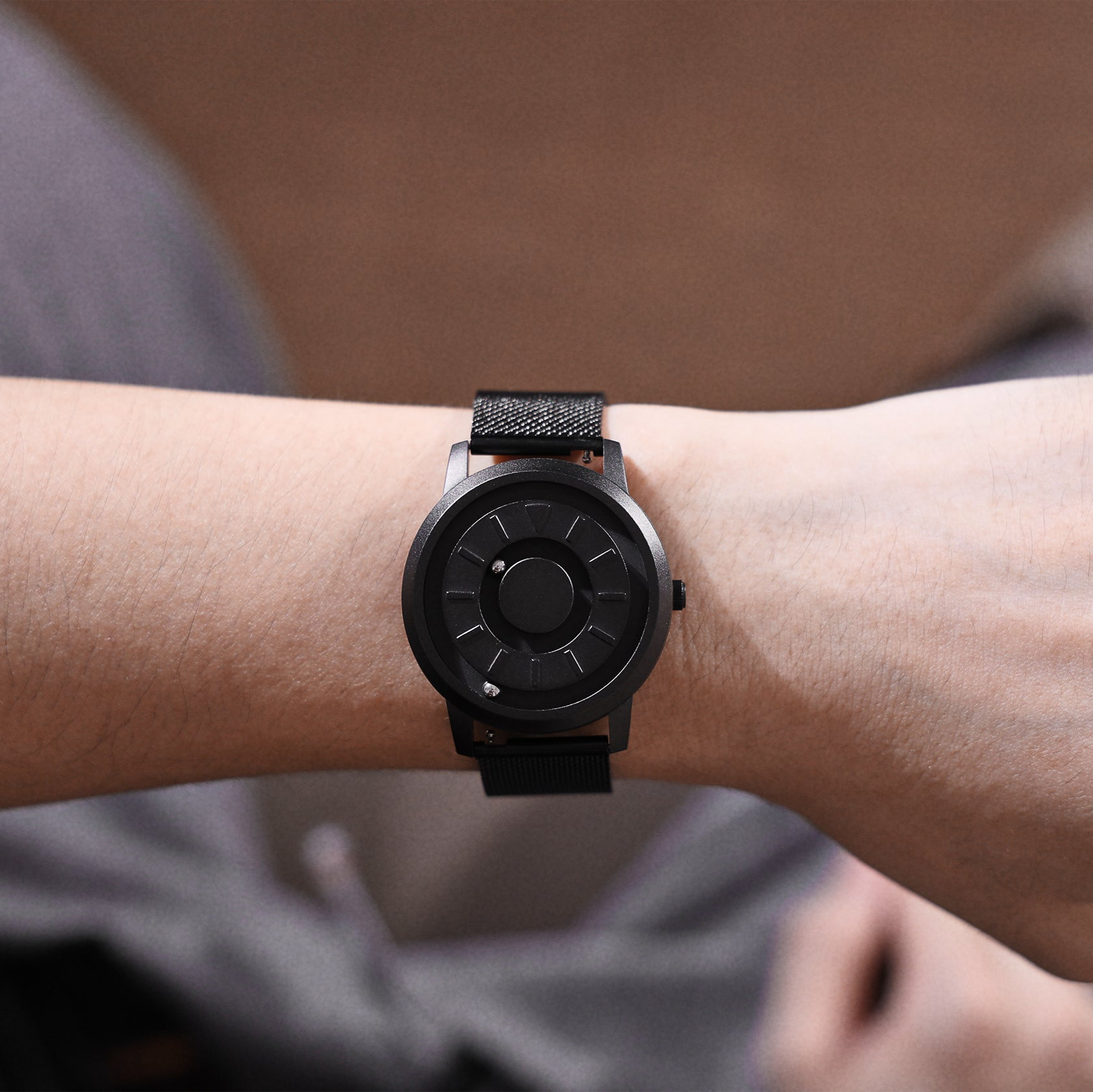 Man Wearing Blakc Watch