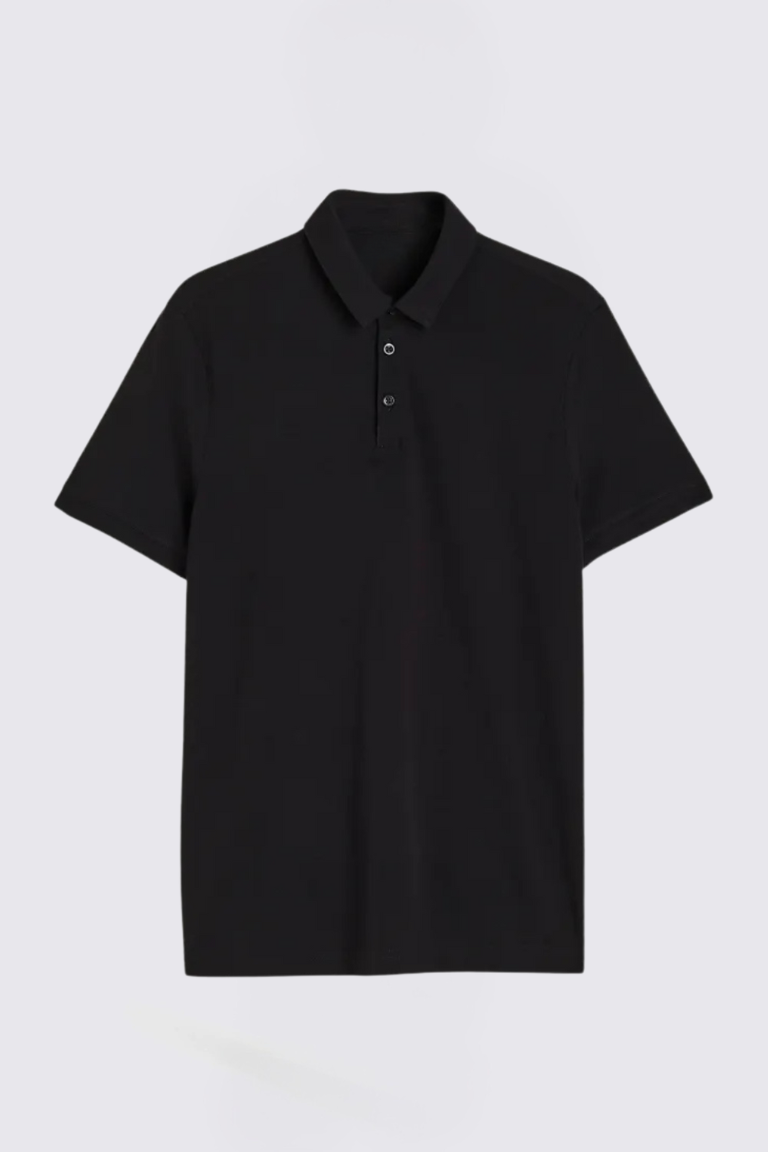 No Fade Black Polo Shirt for Men
