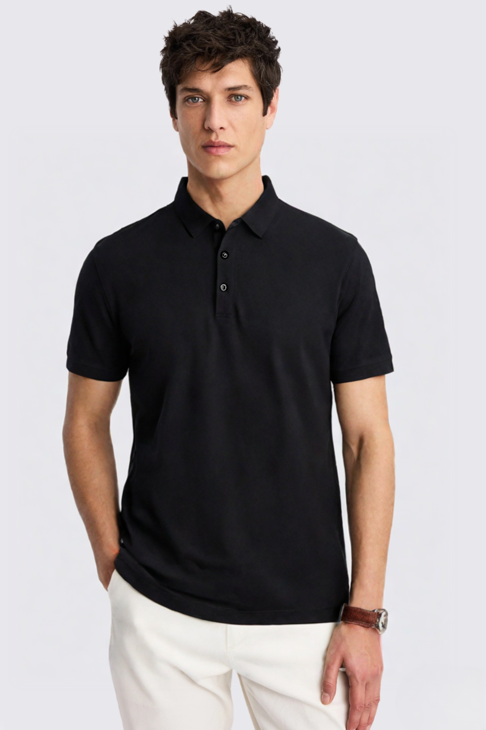 No Fade Black Polo Shirt for Men