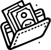 Icon of a wallet with money inside