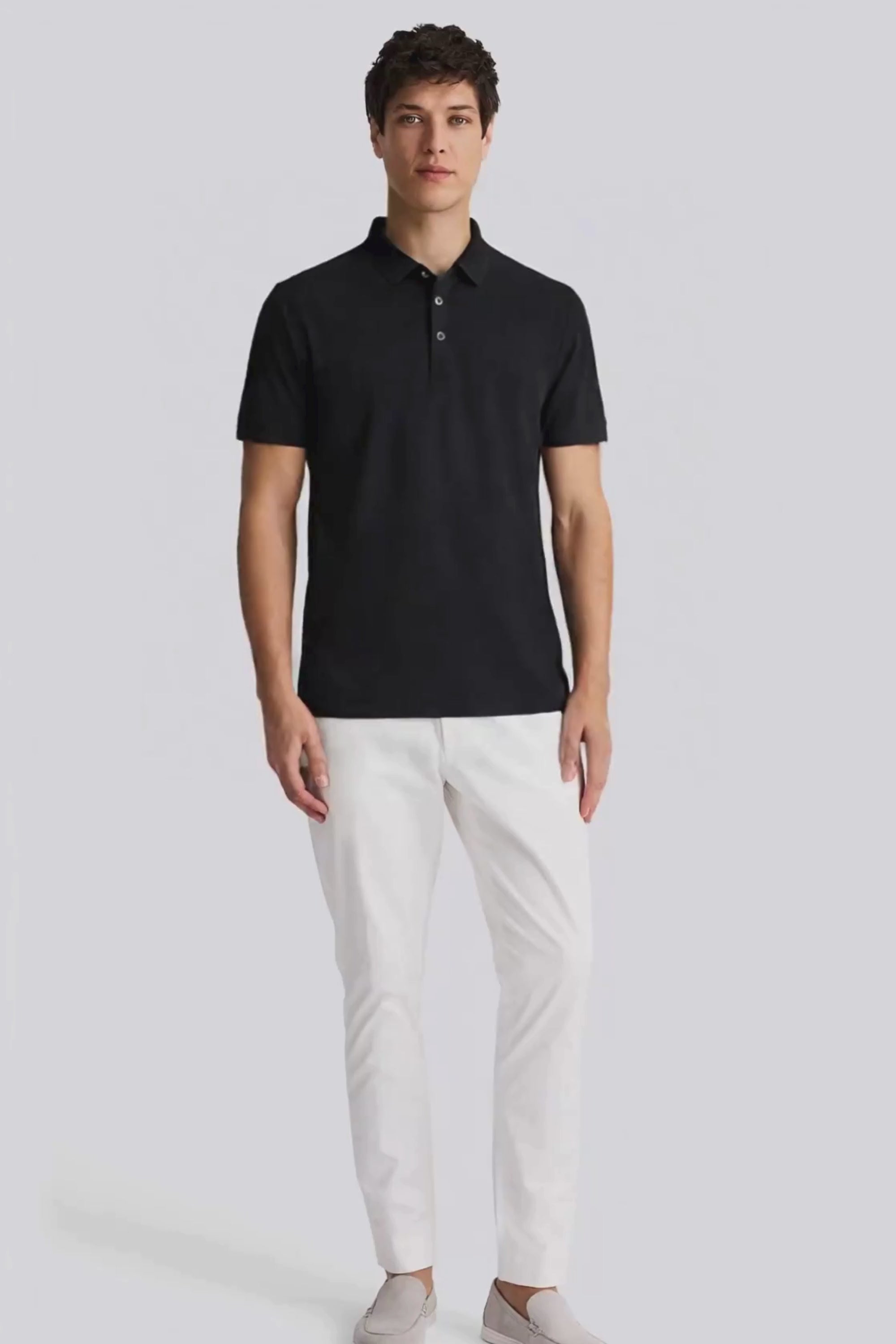 no fade black polo shirt for men