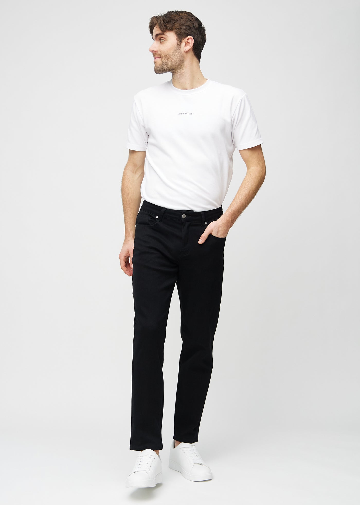 Straight fit no fade black jeans for men video