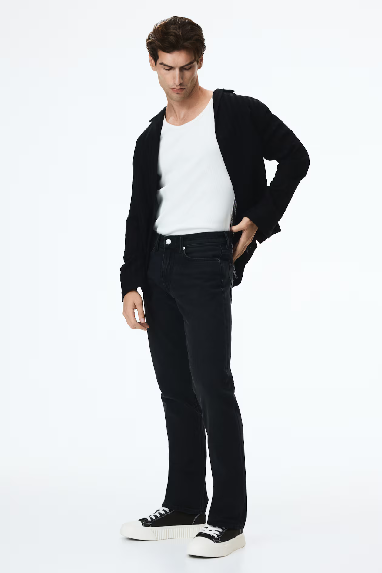 Straight Fit Black Jeans for Men