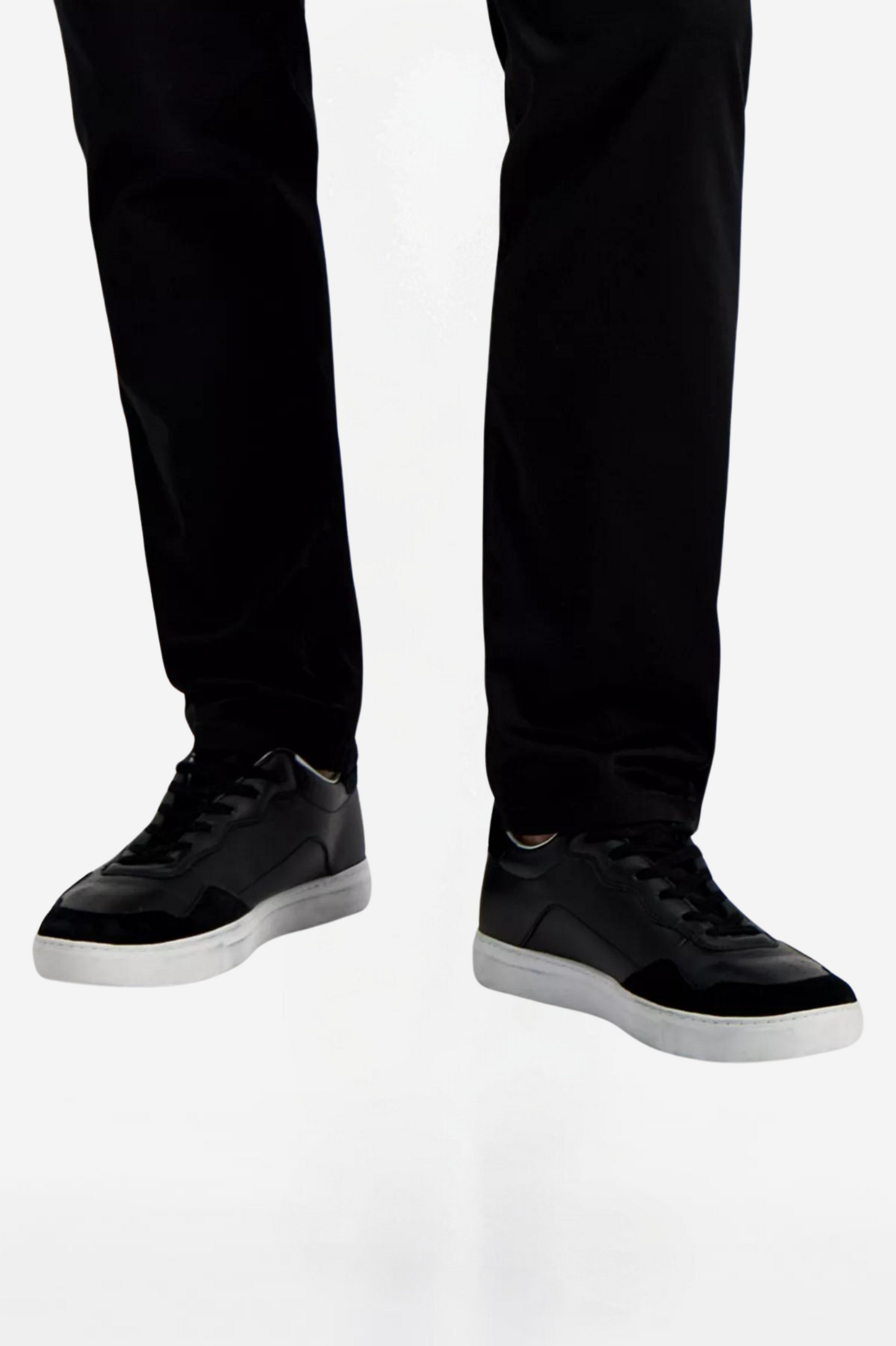 Closeup of black jeans for men