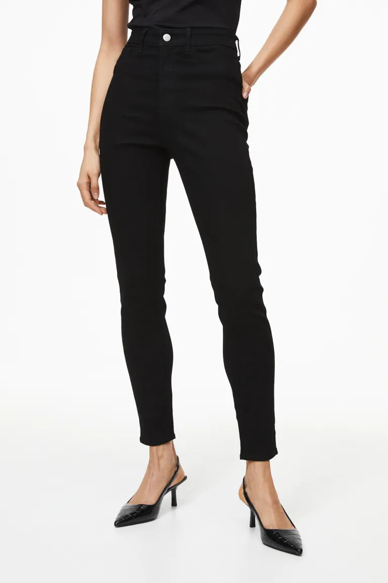 high rise black jeans women